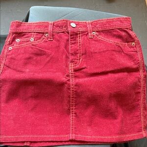 GAP Red Corduroy Mini Skirt